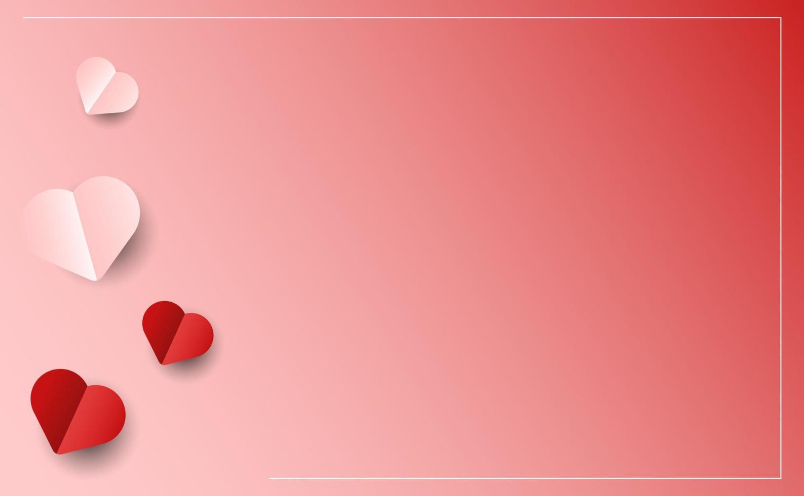 corazón de papel o símbolo del corazón fondo especial del día de san valentín en color rosa suave vector