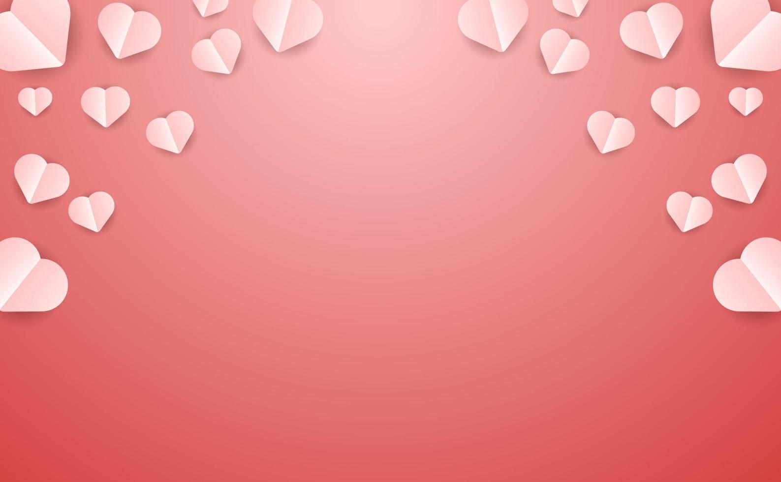 corazón de papel o símbolo de amor, fondo especial del día de San Valentín en color rosa suave vector
