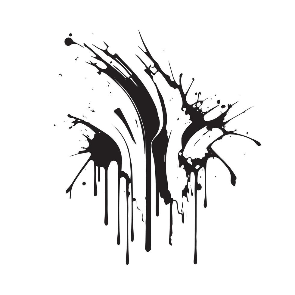 manchas, manchas de pintura negra sobre un fondo blanco, colores oscuros - vector