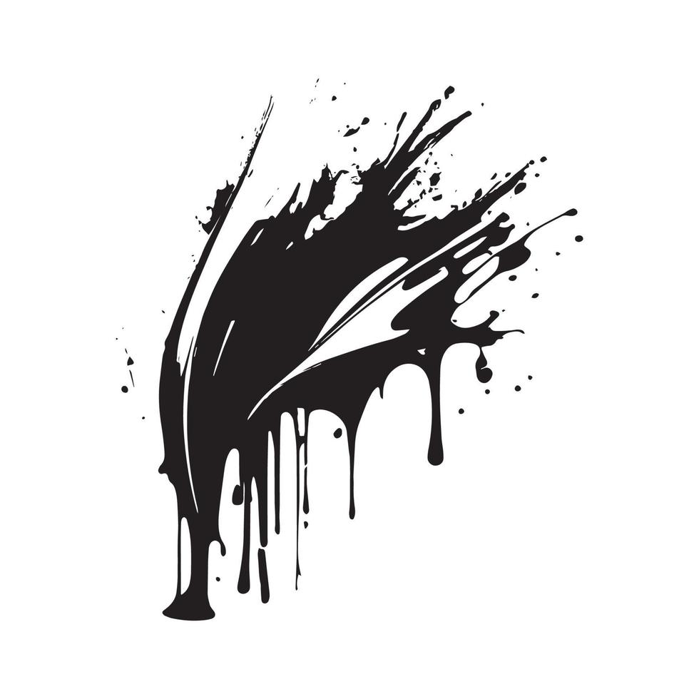 manchas, manchas de pintura negra sobre un fondo blanco, colores oscuros - vector