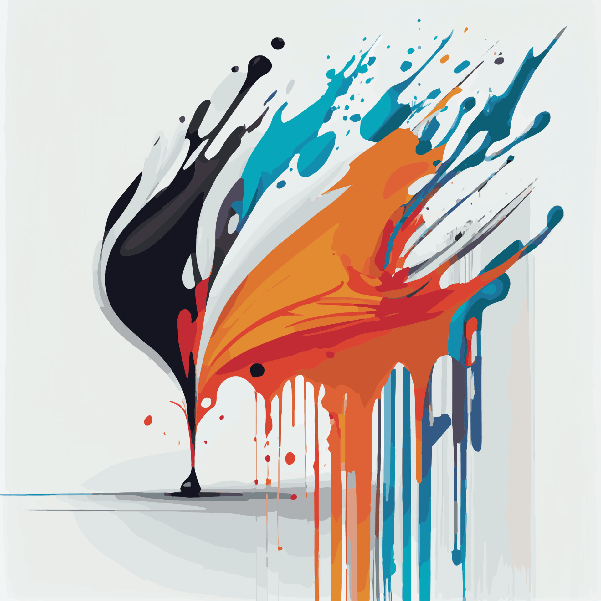 Smears blots of colored paint on a white background multicolored