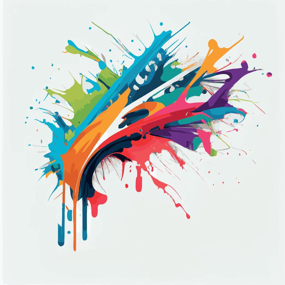 Smears, blots of colored paint on a white background, multicolored colors, rainbow - Vector