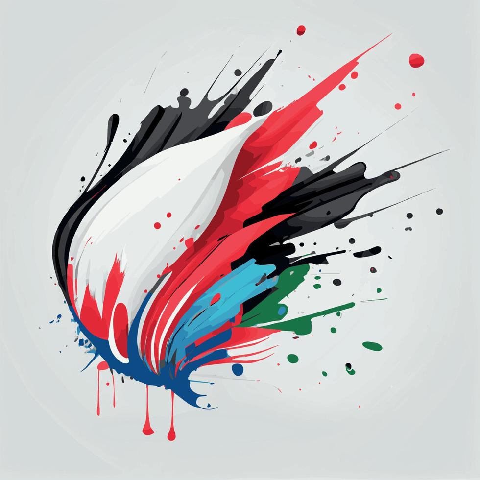 Smears, blots of colored paint on a white background, multicolored colors, rainbow - Vector