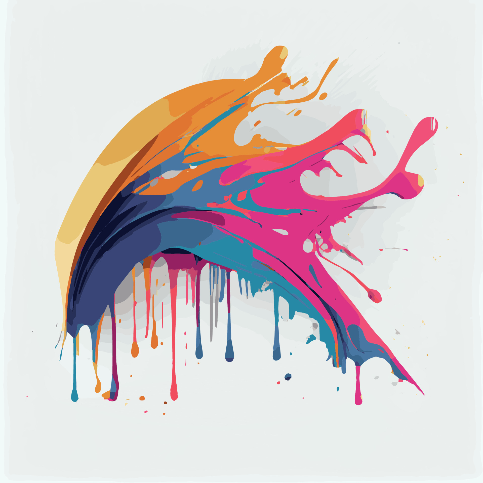 Smears, blots of colored paint on a white background, multicolored