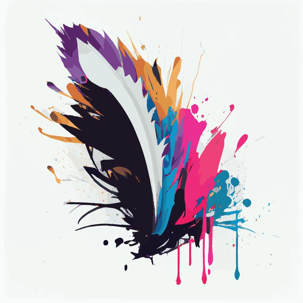 Smears, blots of colored paint on a white background, multicolored colors, rainbow - Vector