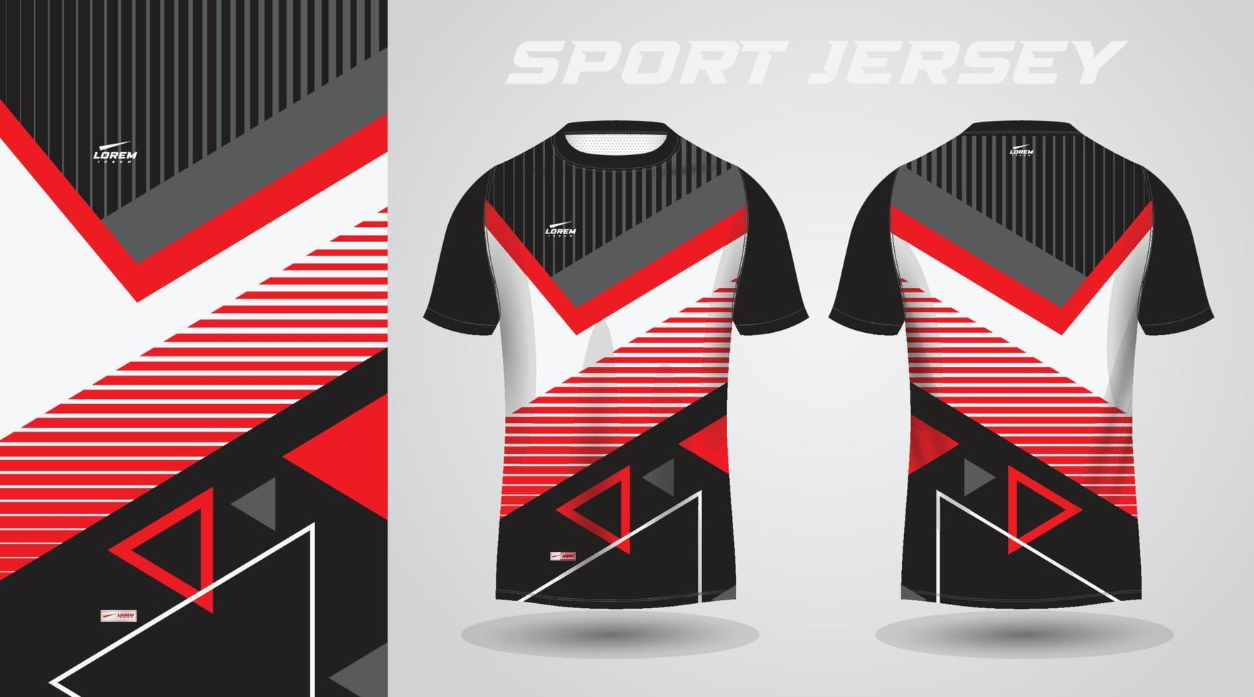 red black t-shirt sport jersey design vector