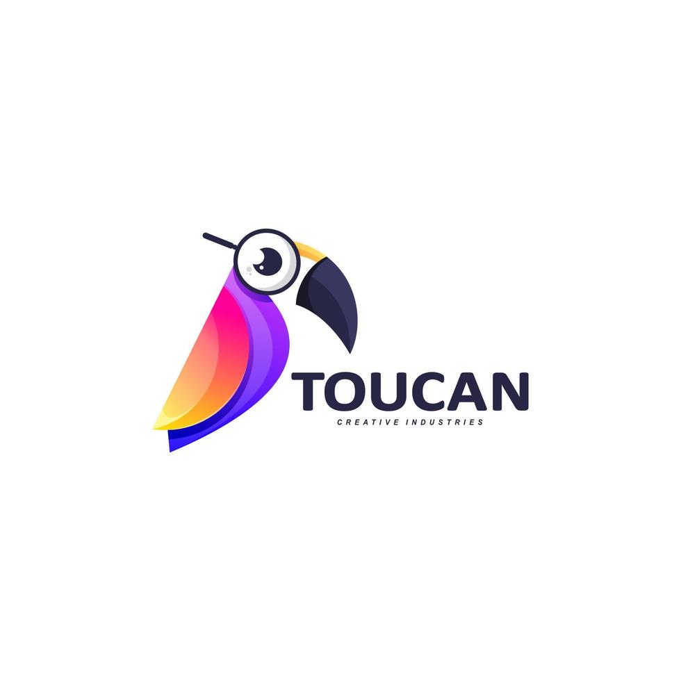 logotipo de tucán ilustración vectorial colorida. vector