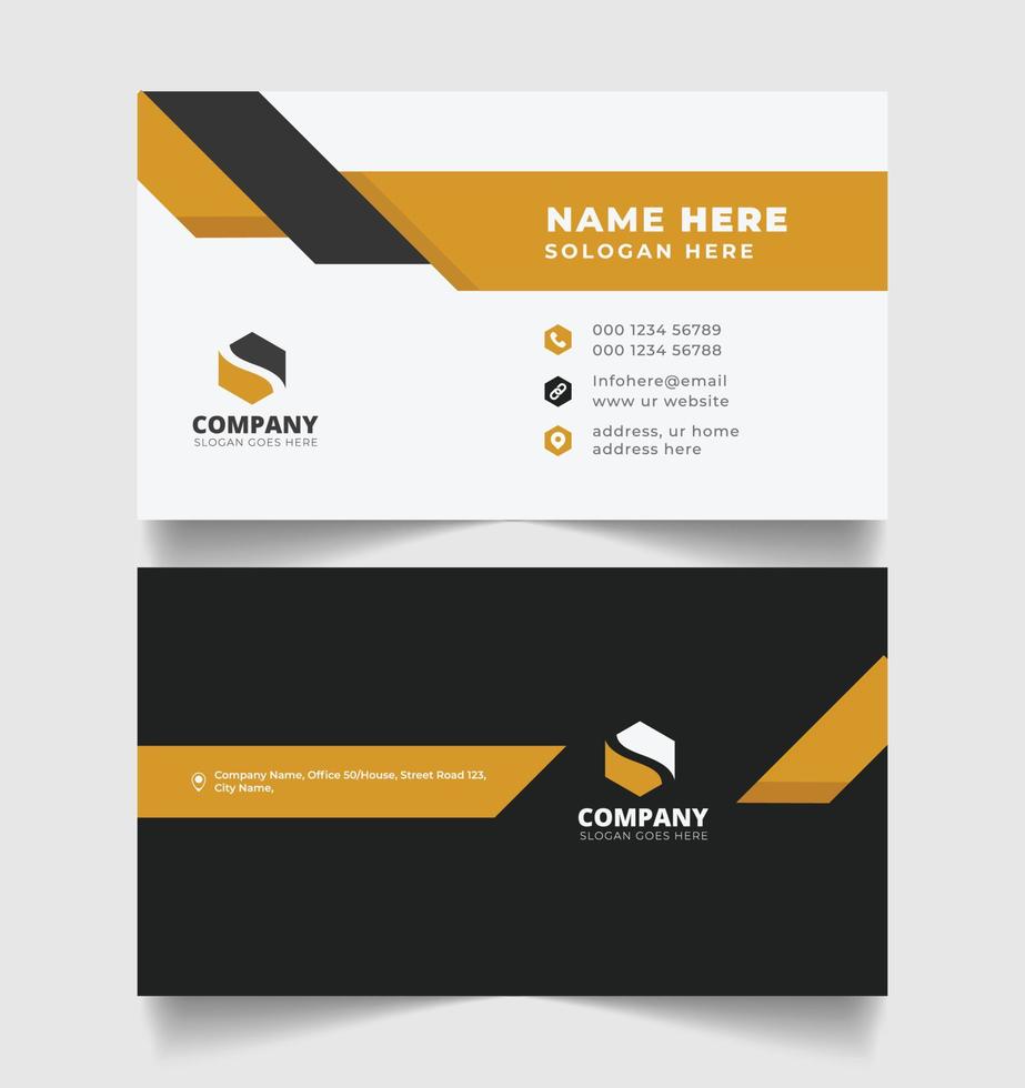 Corporate business card design template with modern, abstract, minimal business cards style Print ready vector
