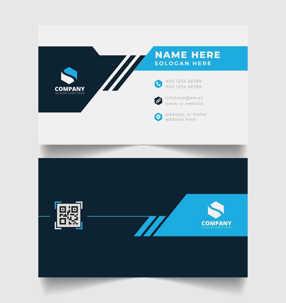 Corporate business card design template with modern, abstract, minimal business cards style Print ready vector