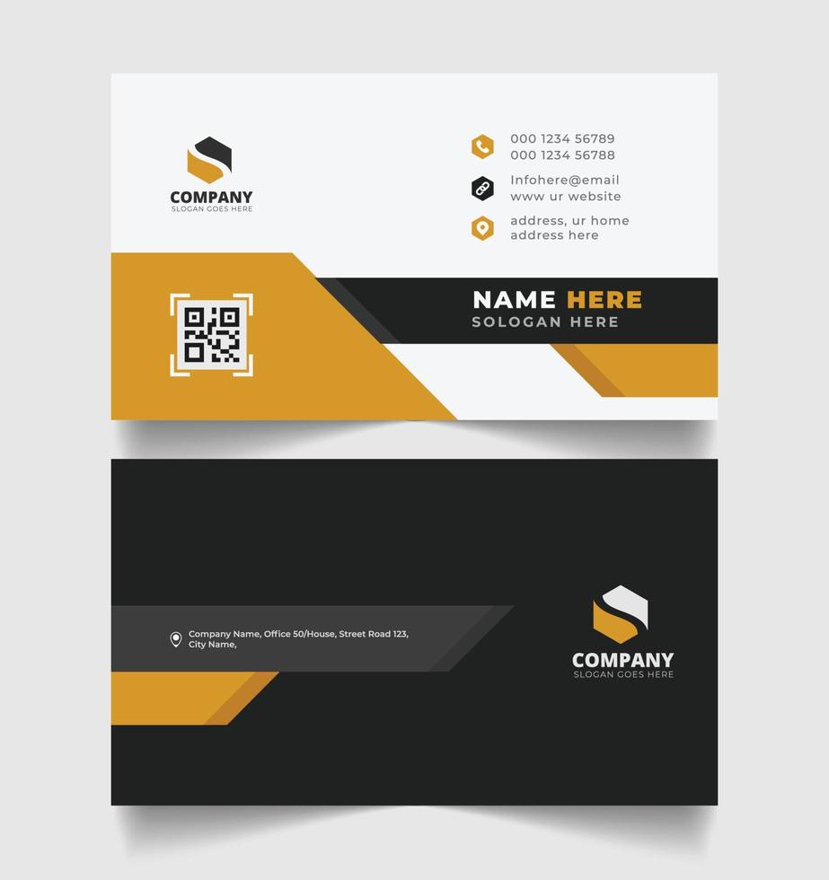 Corporate business card design template with modern, abstract, minimal business cards style Print ready vector