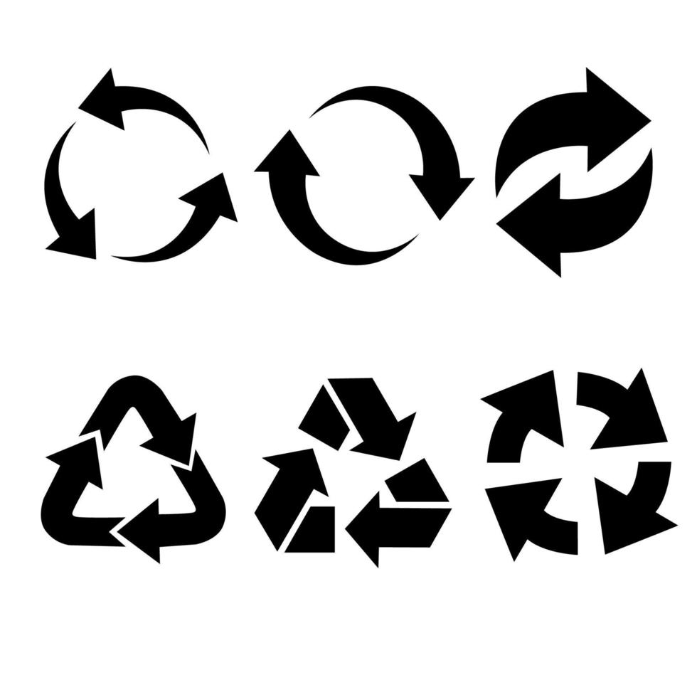 conjunto de símbolos de reciclaje universal vectorial. vector