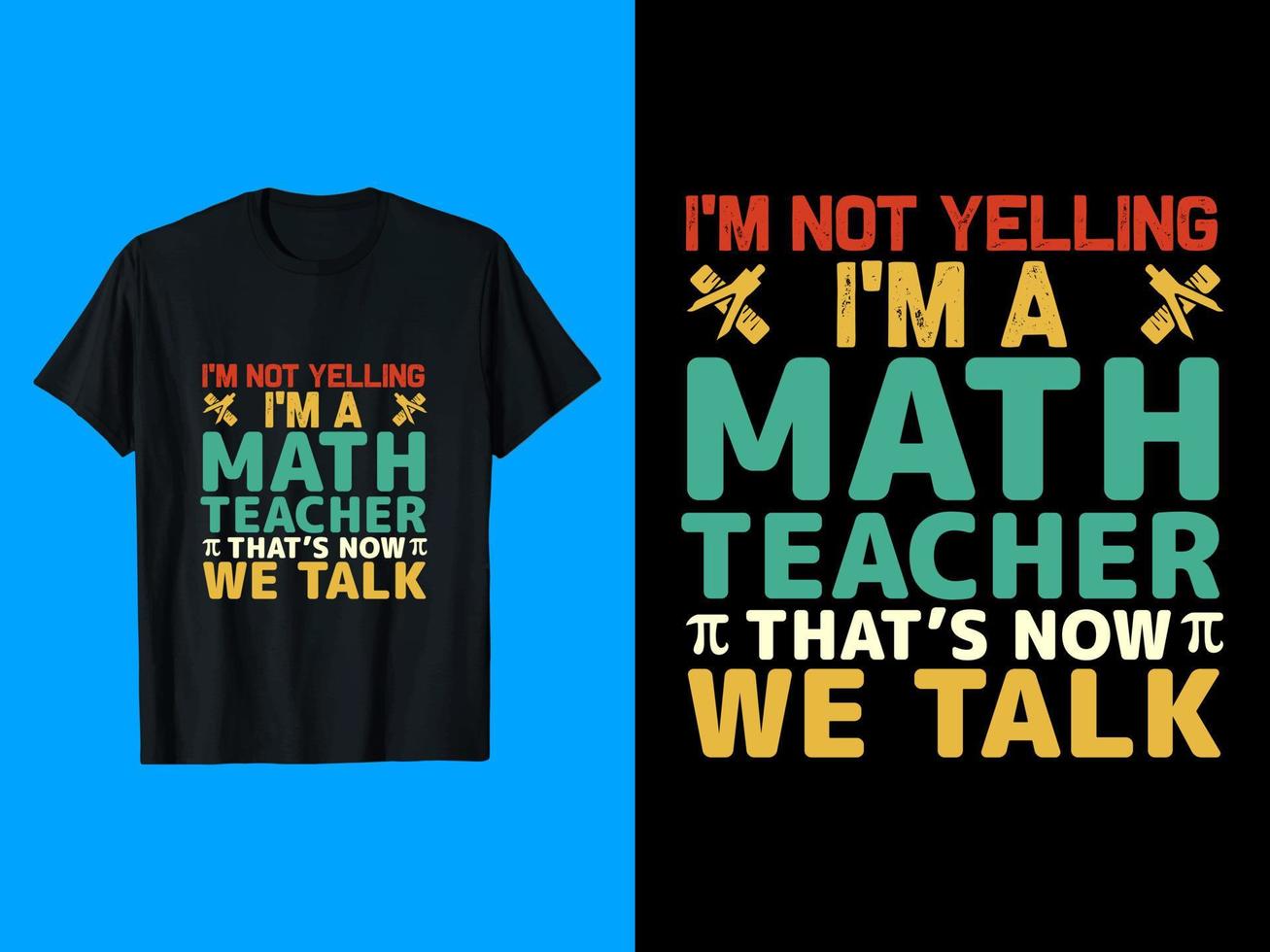 diseño de camiseta de profesor de matemáticas vector