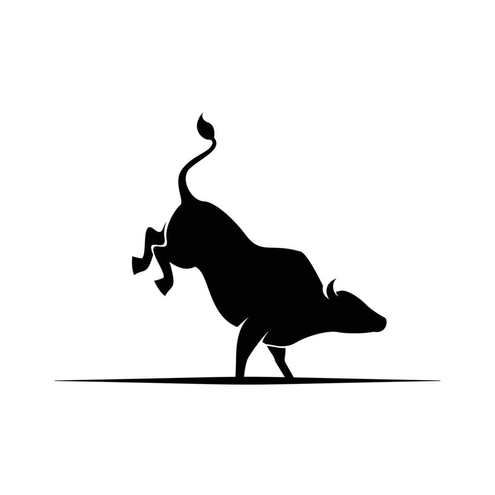 bucking bull cow buffalo cowboy riding texas rodeo dangerous sport western logo design vector