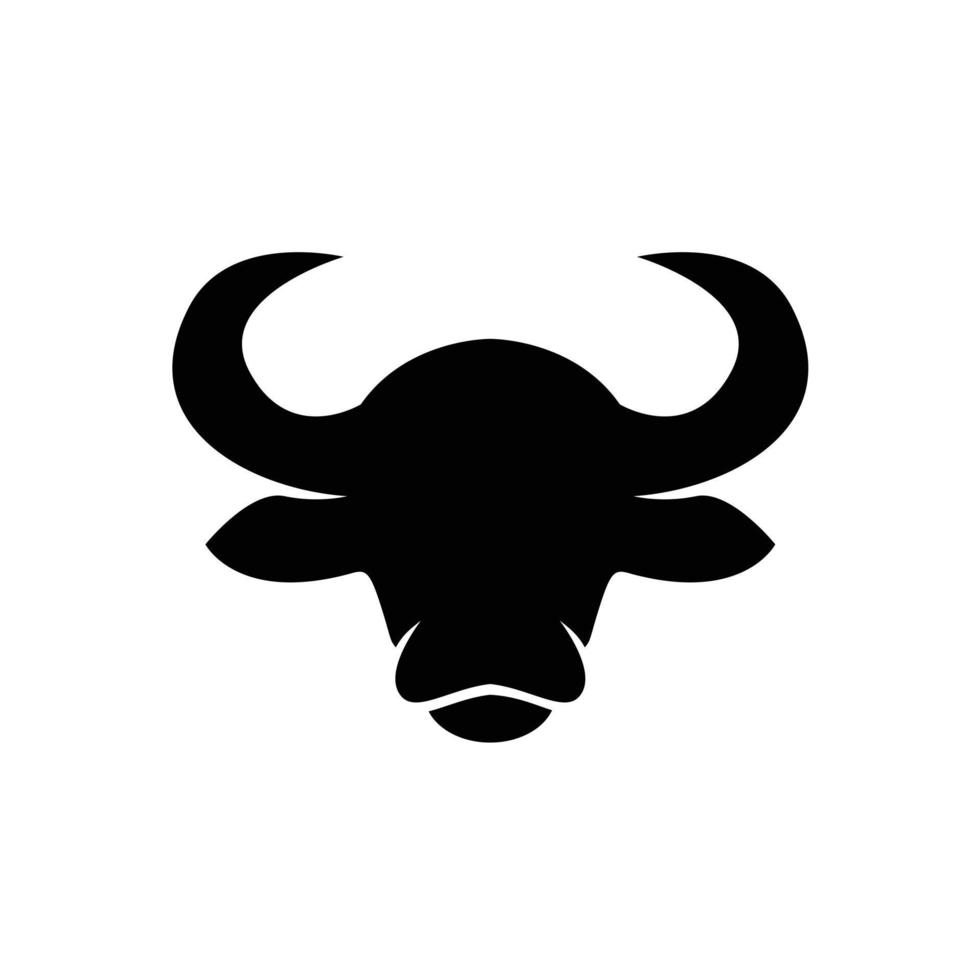 diseño de logotipo de silueta de búfalo de ganado de cabeza de toro vector