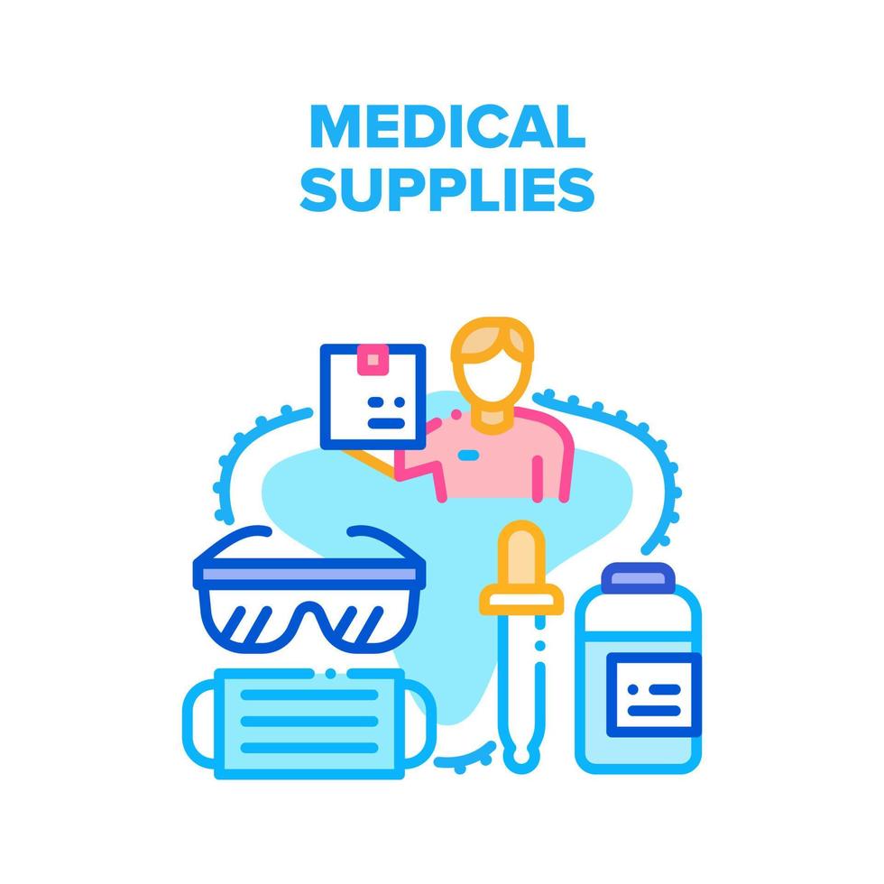 Medical Supplies Vector Concept Color Illustration