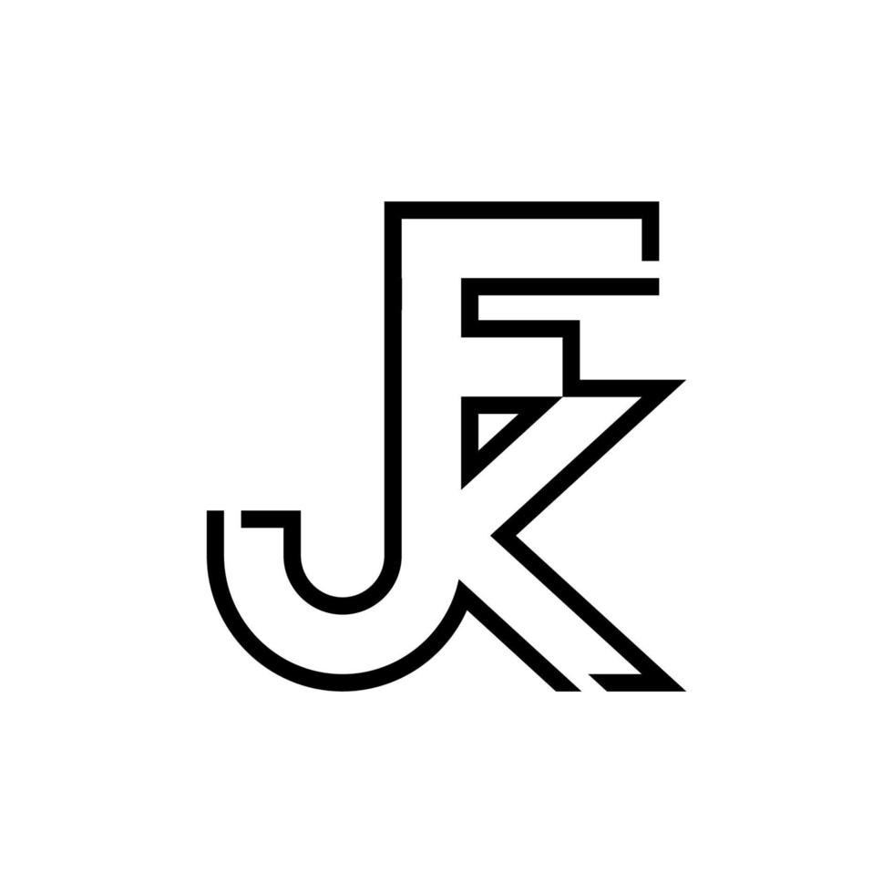 diseño simple de letras jfk vector