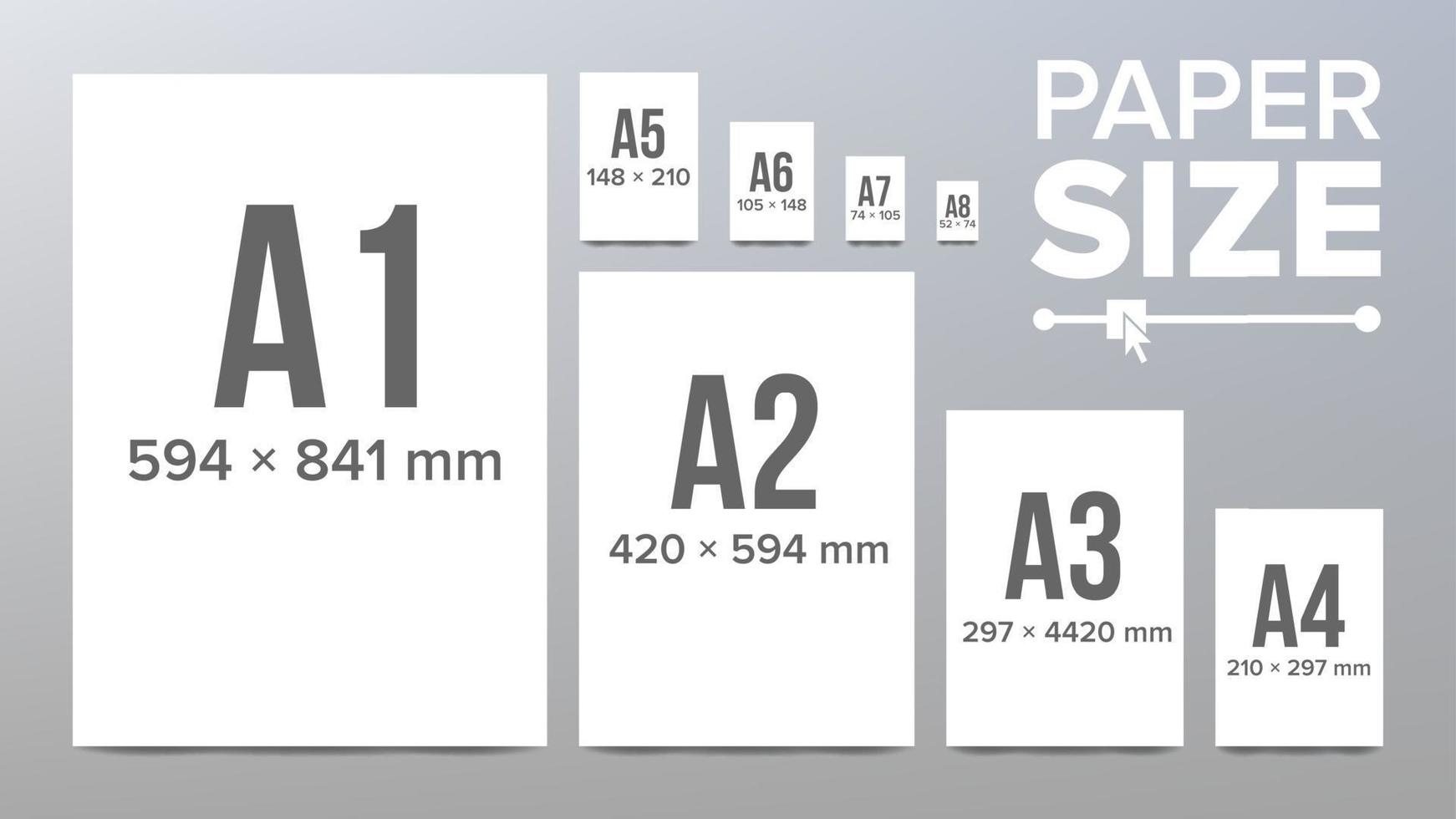 Paper Sizes Vector. Paper Size Standards. Isolated Illustration vector