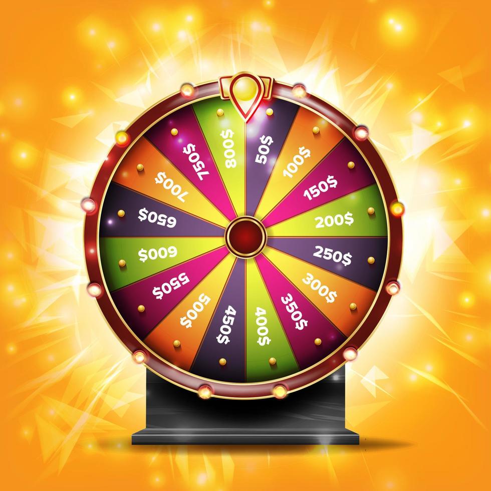 Fortune Wheel Banner Vector. Luck Sign. Lottery Luck. Lucky Jackpot Poster Design. Glowing Prize Illustration vector