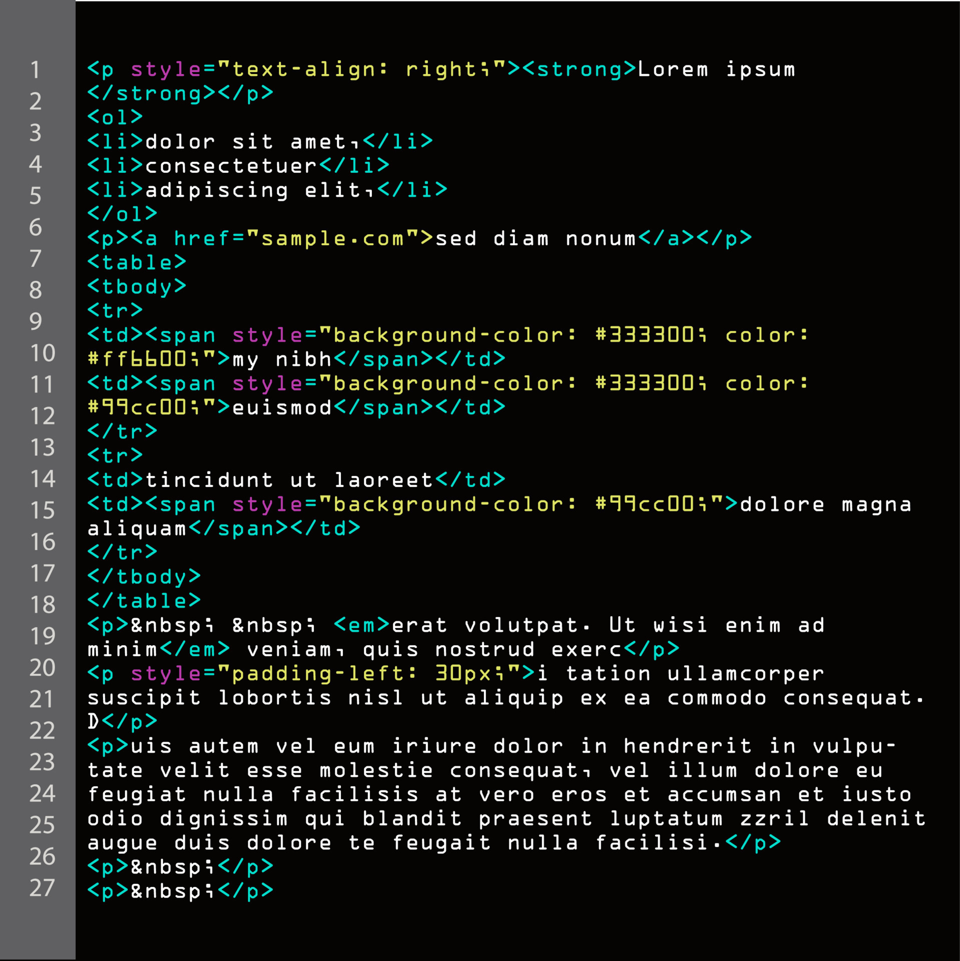 vector de código simple html. coloridas etiquetas de programa ...