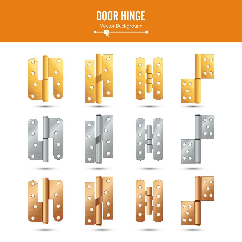 Door Hinge Vector. Set vector