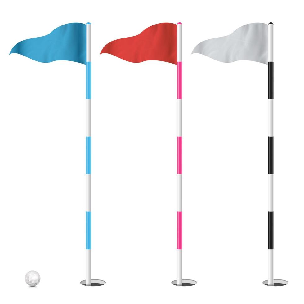 Golf Flags Set Vector