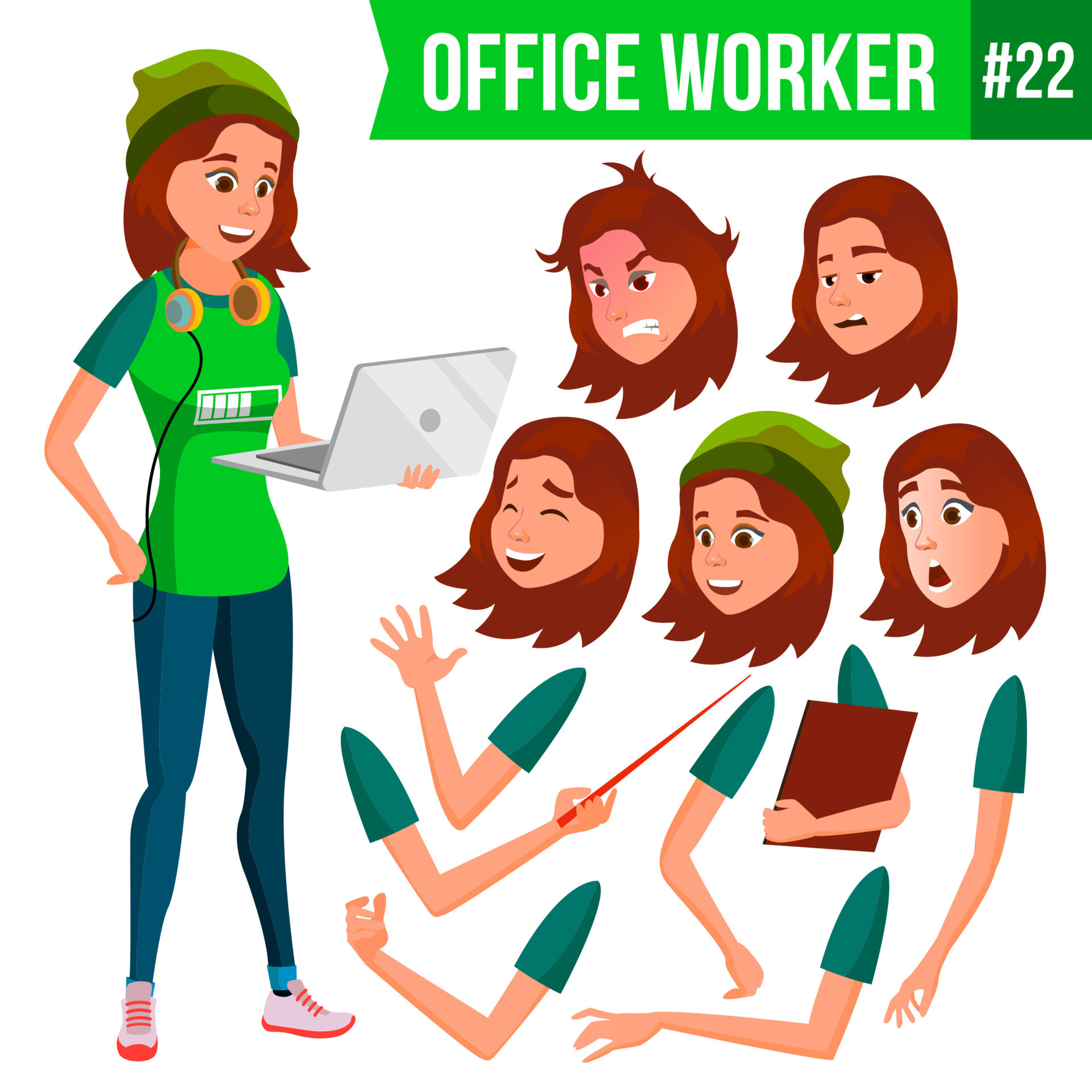 female office worker cartoon