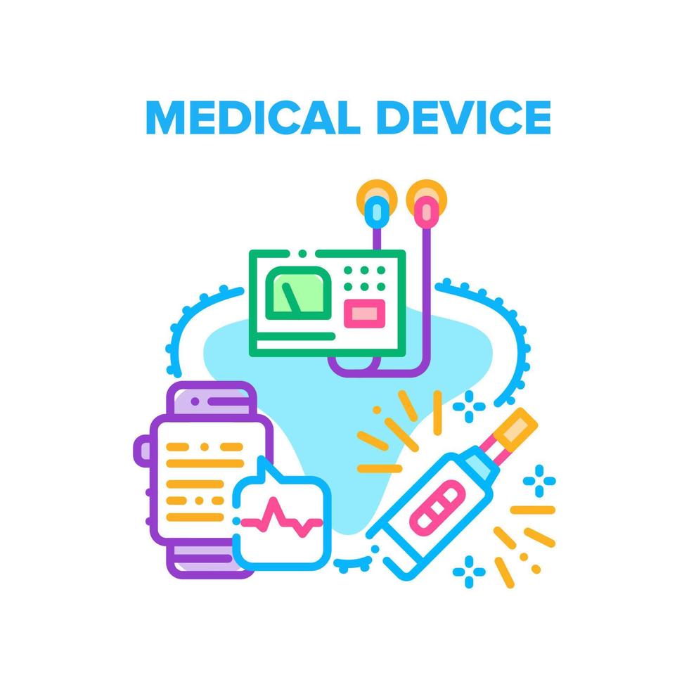 ilustración de color de concepto de vector de dispositivo médico