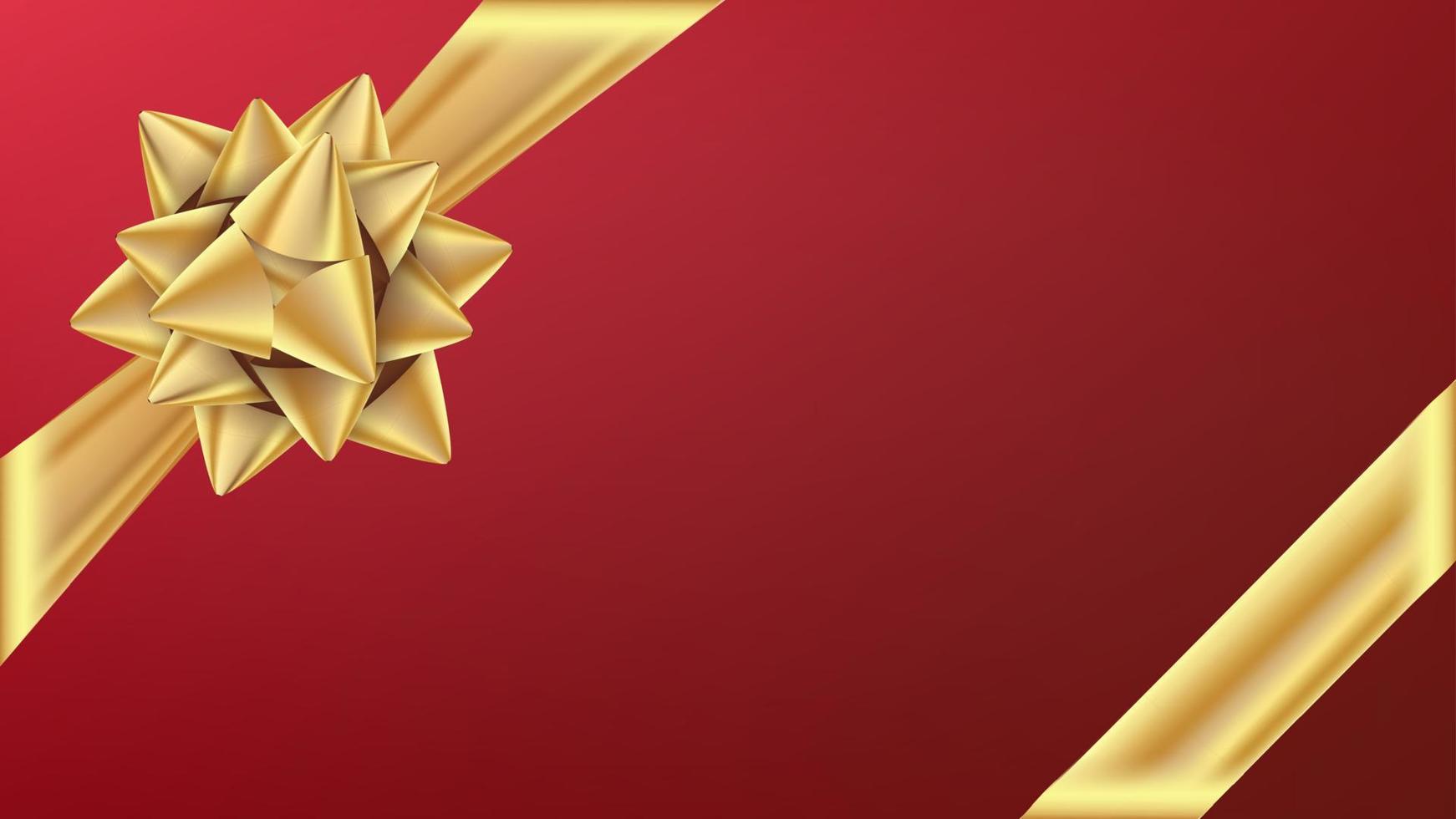 Gold Gifr Ribbon With Bow Vector. Gift Element For Card Design. Holiday Background Illustration vector