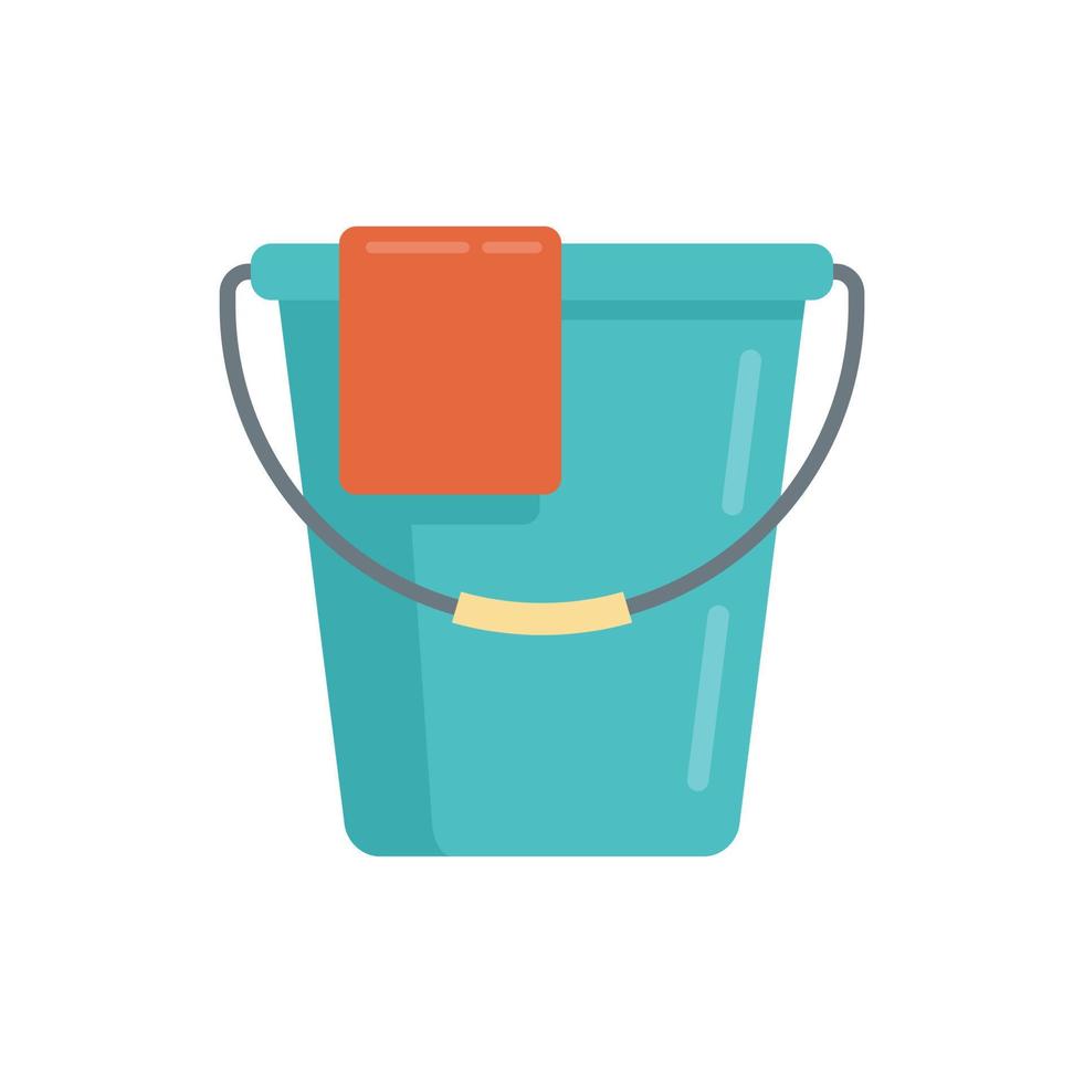 Disinfection water bucket icon, flat style vector