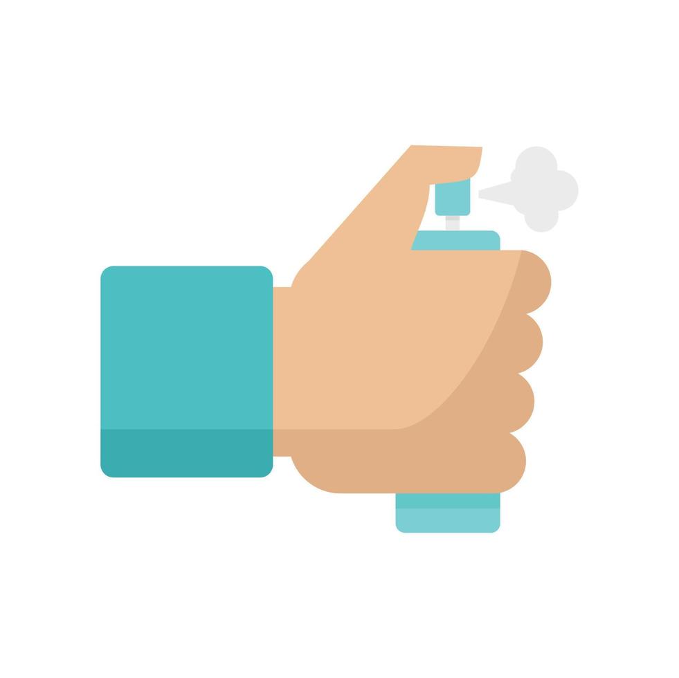 Disinfection air hand spray icon, flat style vector