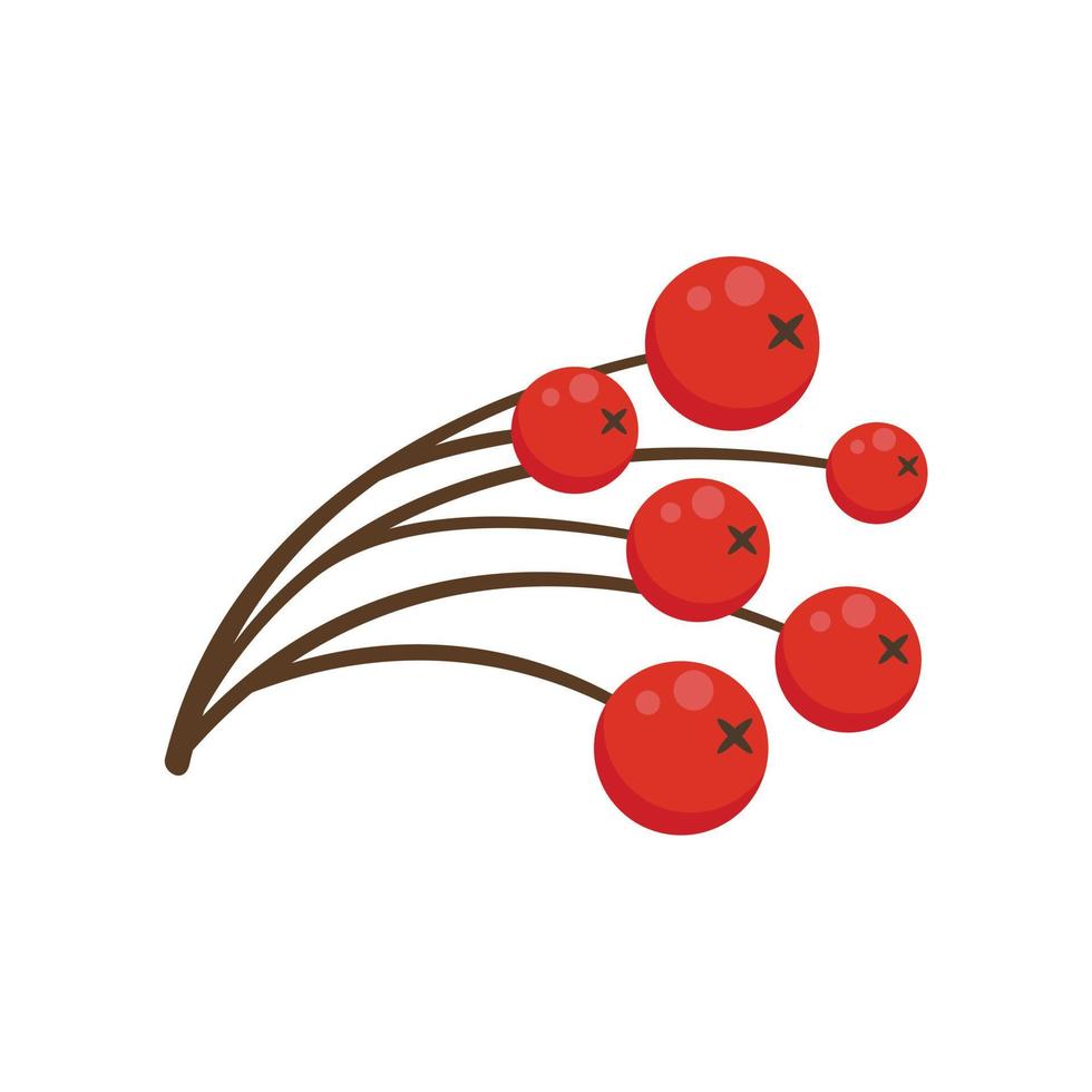 Rowan vitamin berry icon, flat style vector