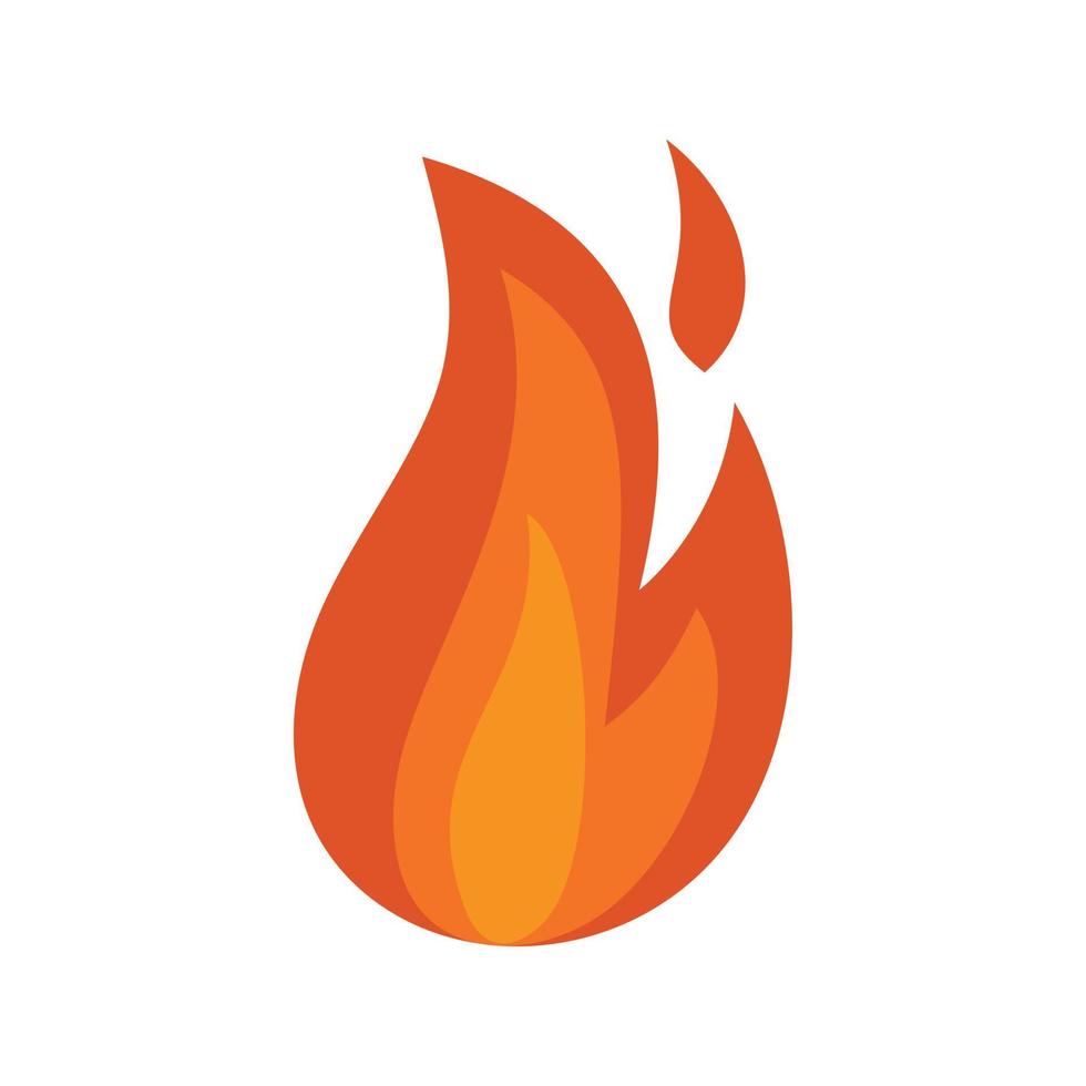 Fire flame danger icon, flat style vector