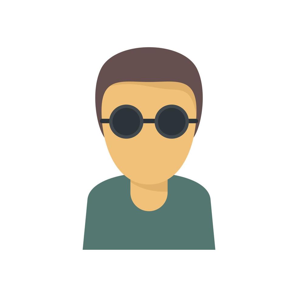 icono de hombre ciego, estilo plano vector