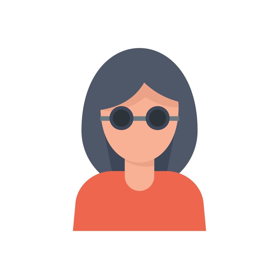 icono de mujer ciega, estilo plano vector