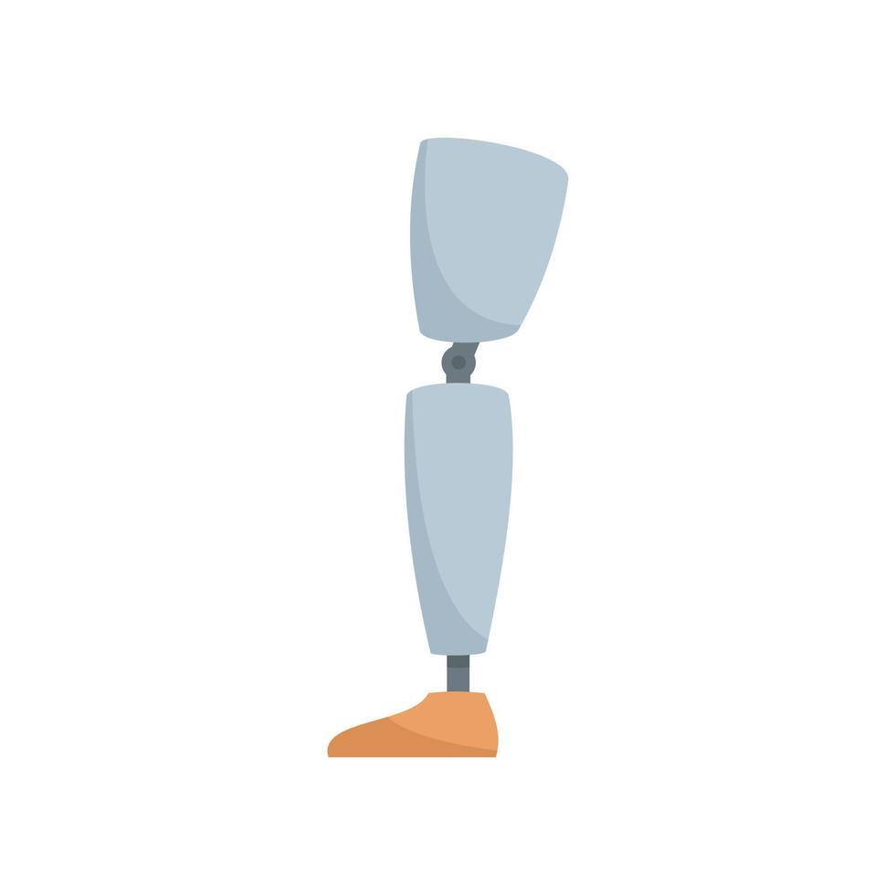 Metal prosthetic leg icon, flat style vector