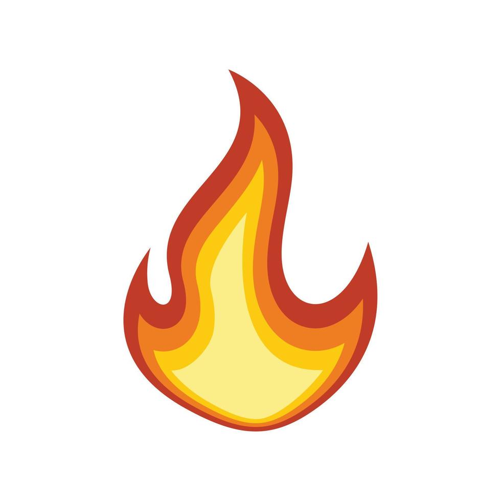 Fire flame red icon, flat style vector