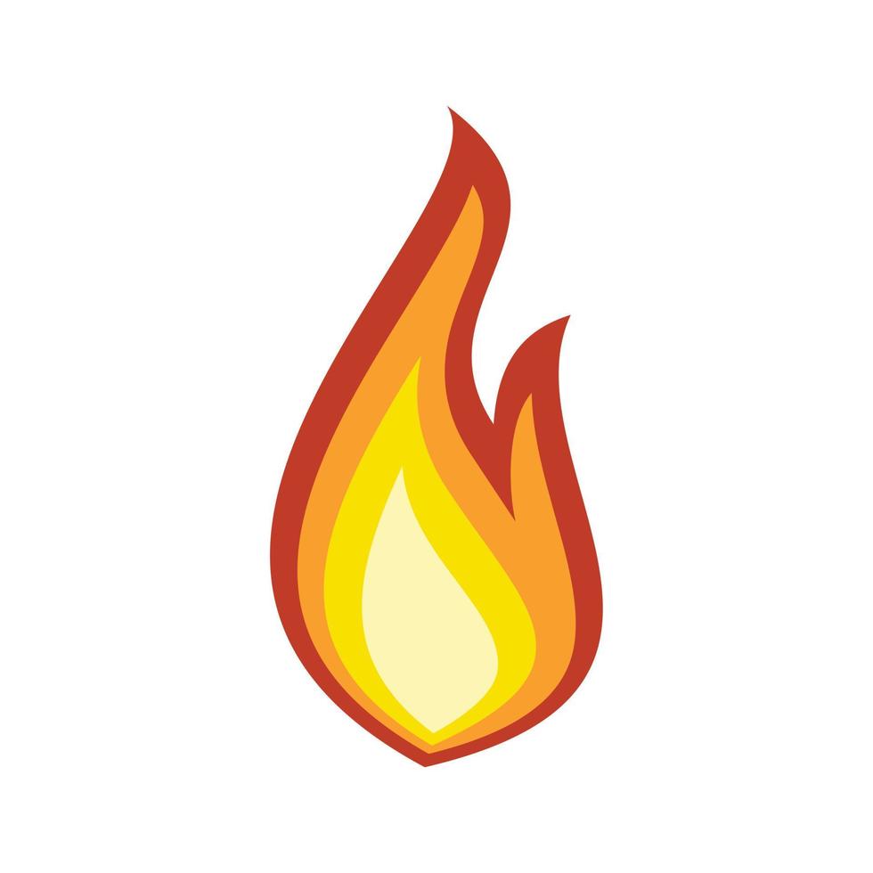 Fire flame explosion icon, flat style vector