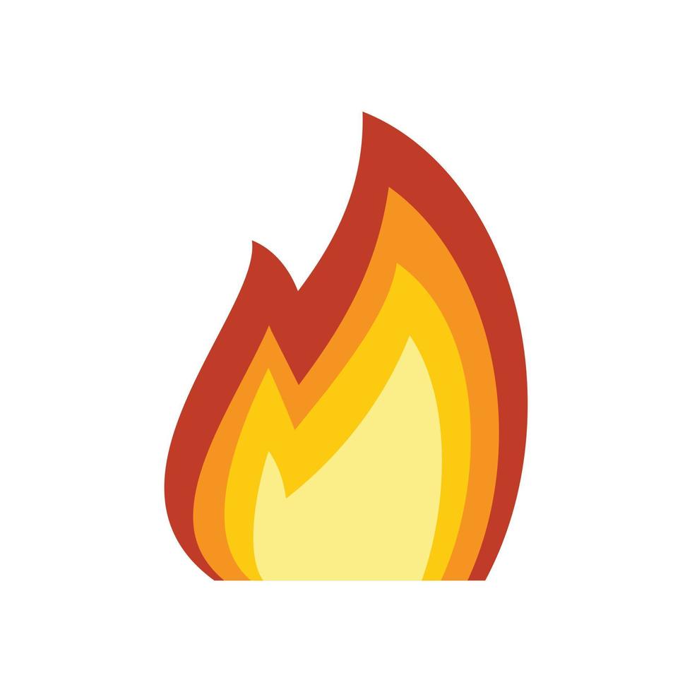icono de llama de fuego, estilo plano vector