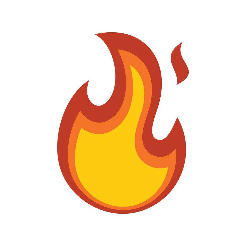 icono de bola de fuego de llama de fuego, estilo plano vector