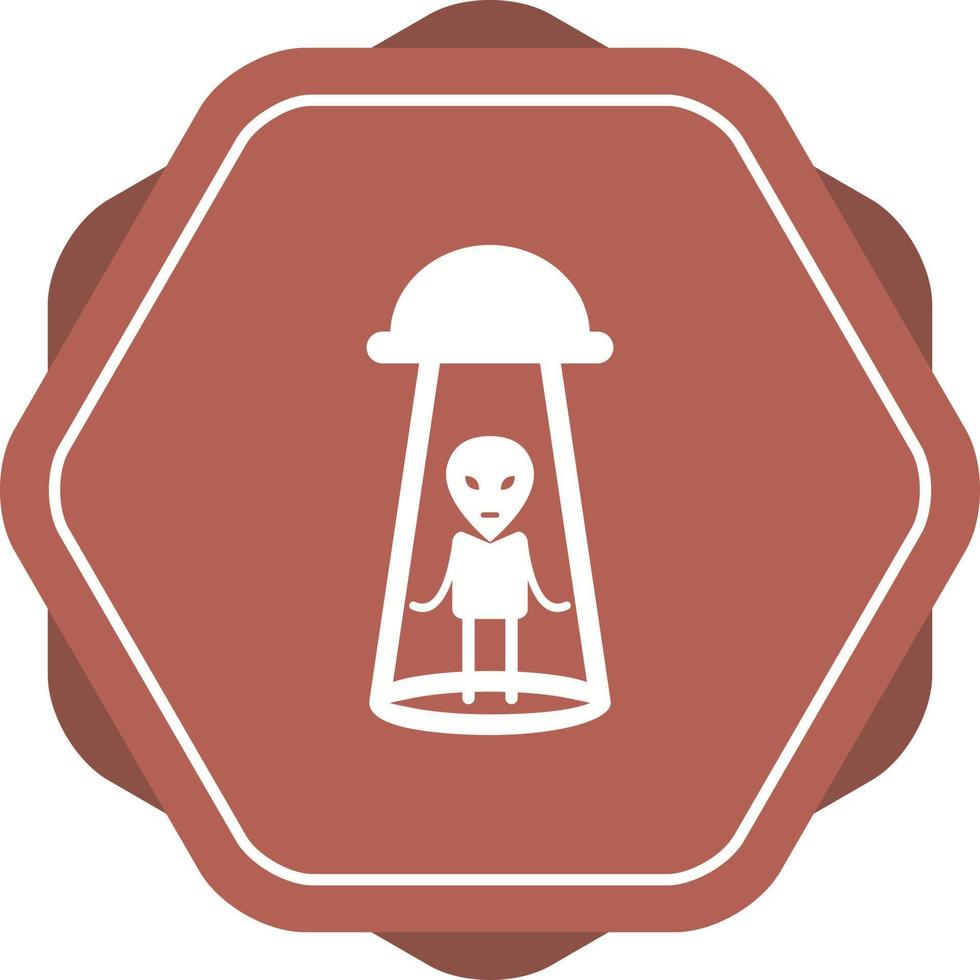 Unique Alien Abduction Vector Glyph Icon