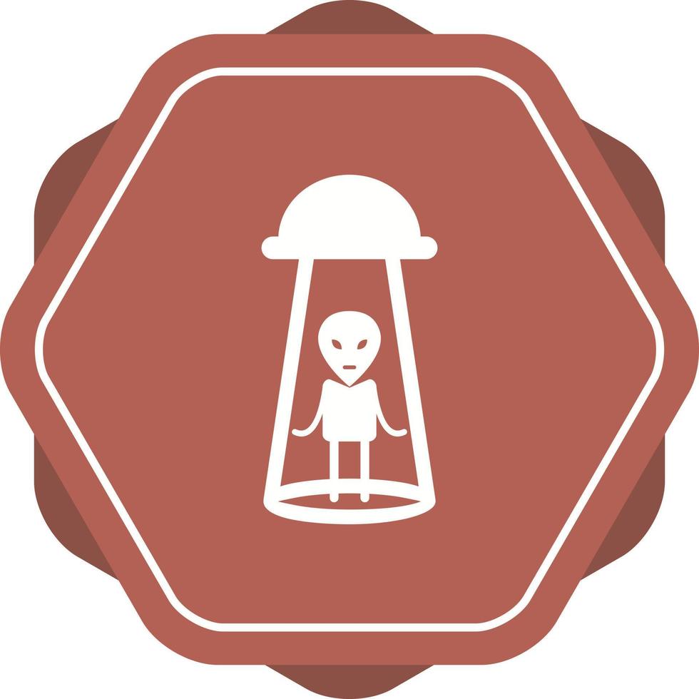 Unique Alien Abduction Vector Glyph Icon