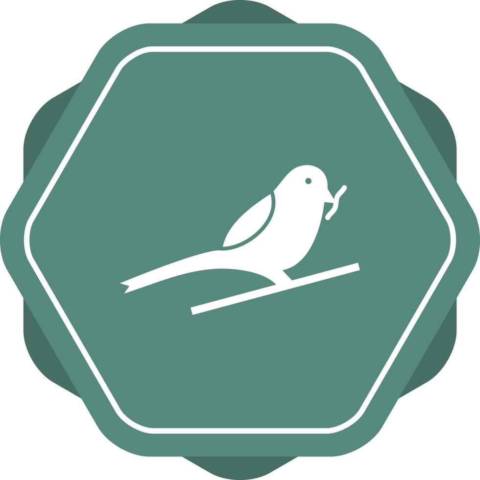 Unique Sparrow Eating insect Vector Glyph Icon