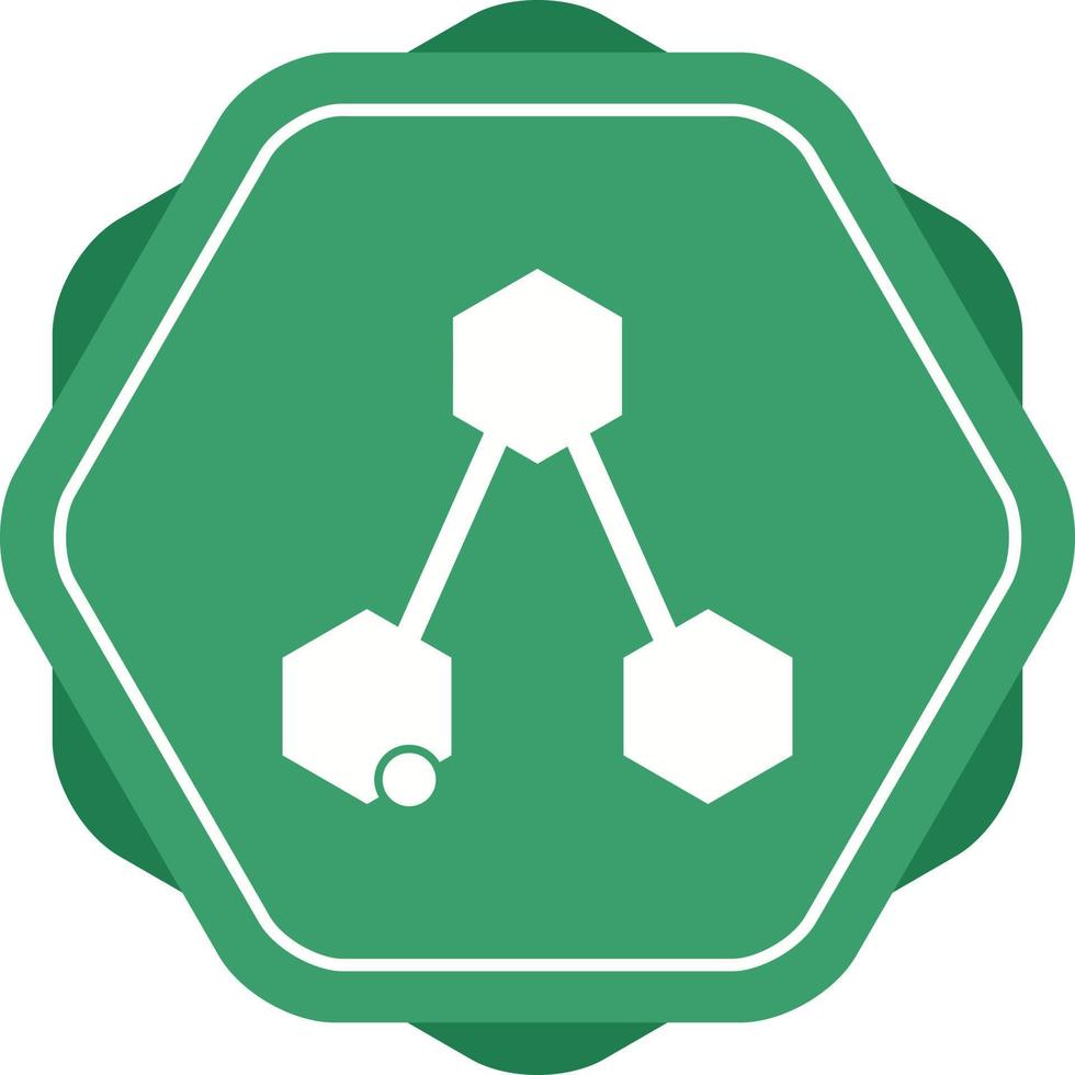 Unique Chemical Structure II Vector Glyph Icon