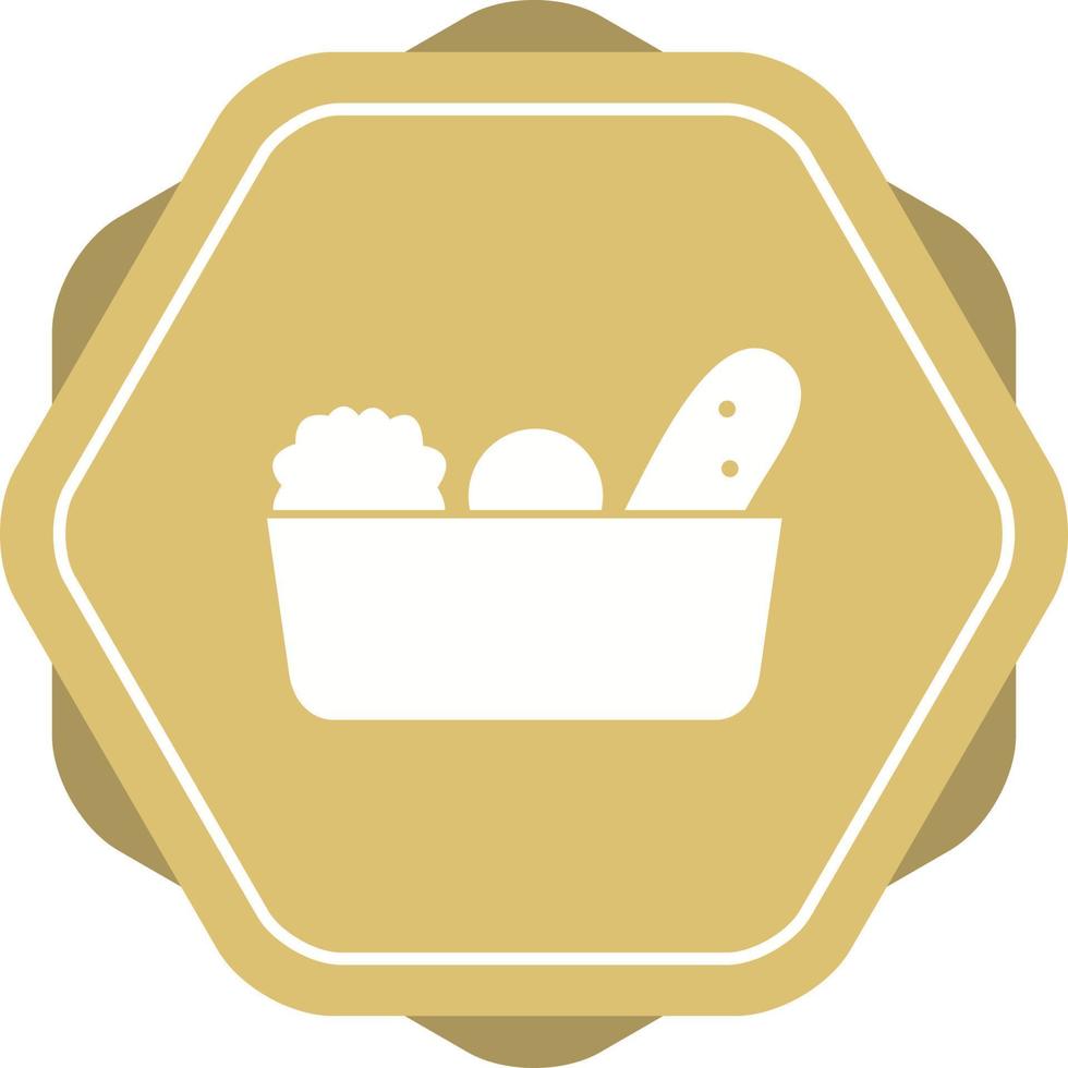 Unique Vegetable Basket Vector Glyph Icon