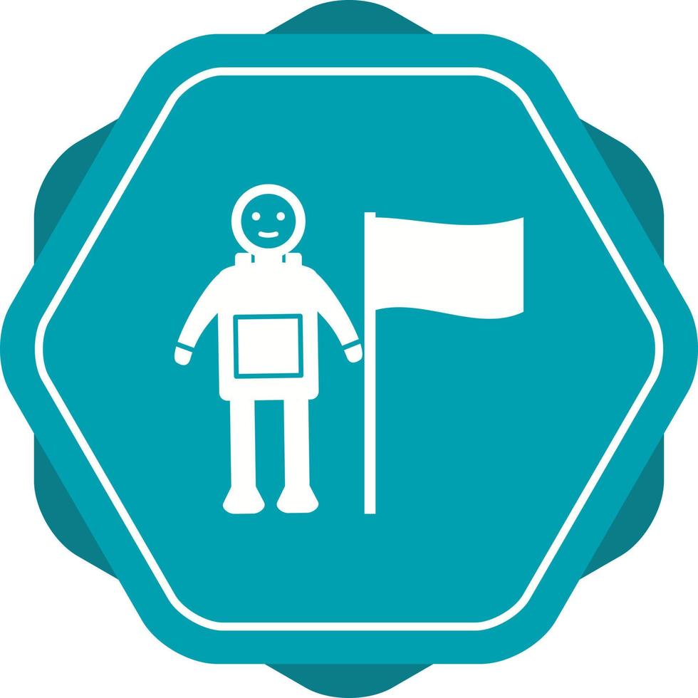 Unique Man With Flag Vector Glyph Icon