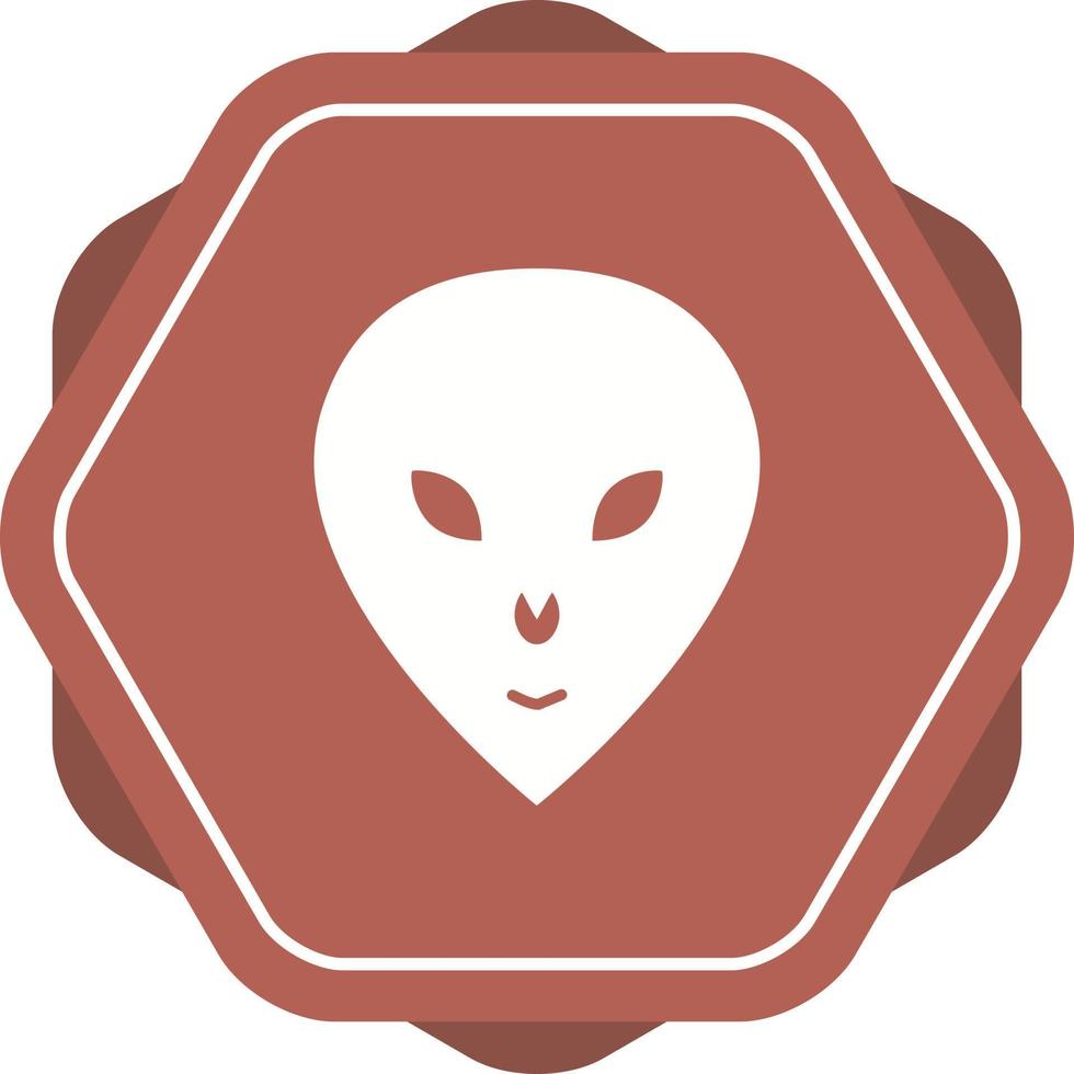Unique Alien Face Vector Glyph Icon
