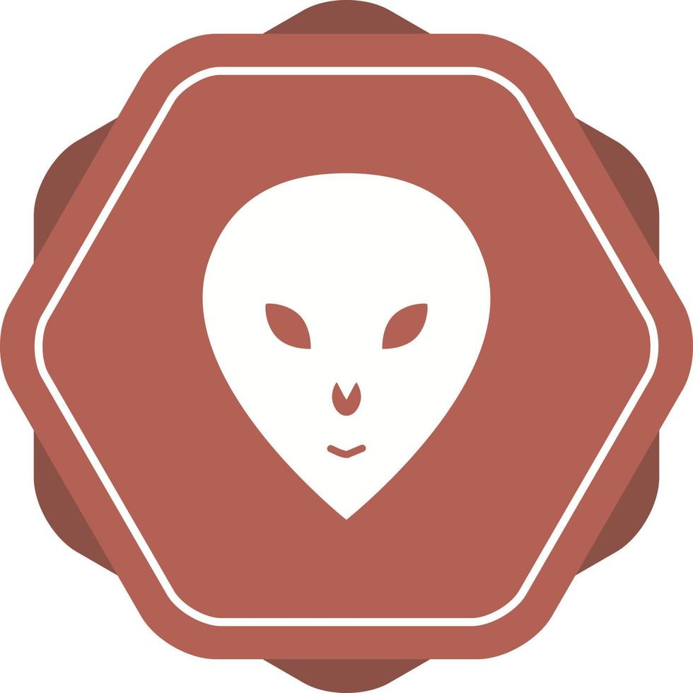 icono de glifo de vector de cara alienígena único