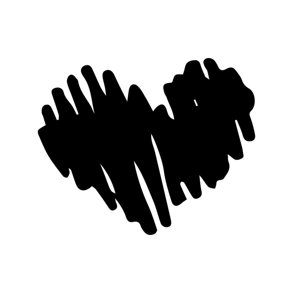 Hand drawn doodle heart. Vector love clipart. Outline.