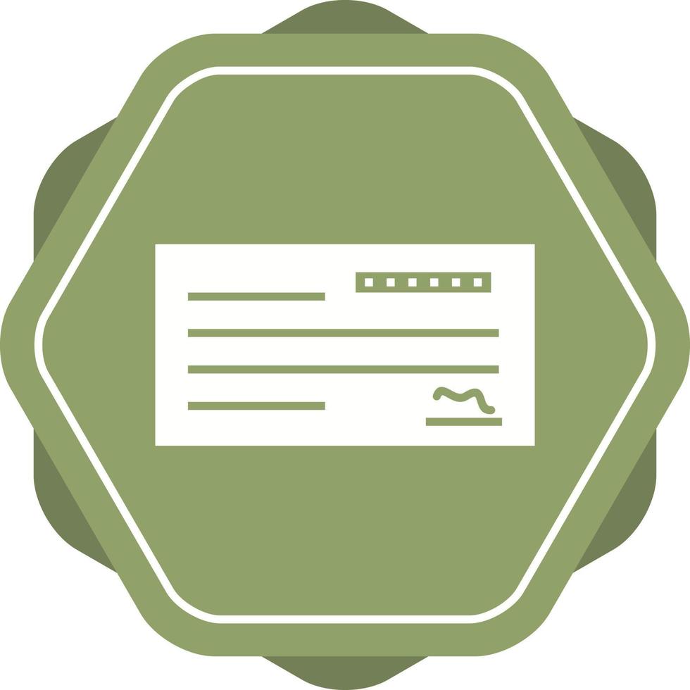 Beautiful Cheque Vector Glyph Icon