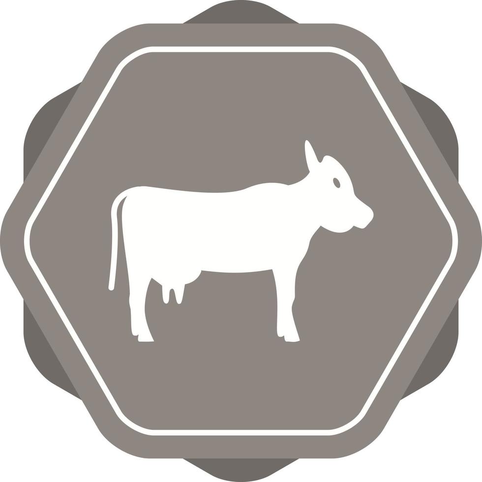 Beautiful Cow Glyph Vector Icon